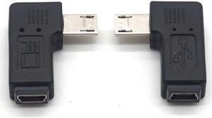 Weastlinks 90 Degree Left+Right Angle Adapter Micro USB Type A B Male to Mini USB Female Adapter