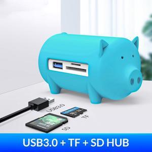 Weastlinks 4 Ports USB 3.0 OTG Hub USB Splitter Support TF SD Card Reader for Laptop PC USB3.0 HUB