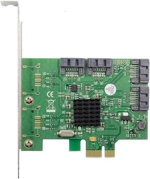 Weastlinks PCI-E to 4 Ports SATA III 3.0 6G Controller Card Marvell 88SE9215 non raid pcie 2.0 x1 expansion card Low profile bracket