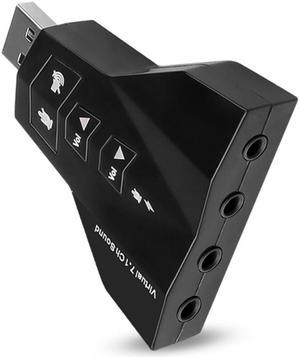 Weastlinks USB Adapter External 7.1 Channel USB 3D Sound Card Audio Dual Virtual 7.1 USB 2.0 Adapter