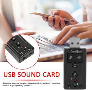 Weastlinks External USB Sound Card USB2.0 Virtual 7.1 Channel Stereo 3.5mm Headphone Audio Adapter Microphone Sound Card