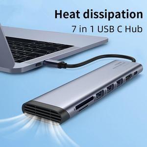 Weastlinks USB C Hub Type C to HDMI-compatible Multi USB 3.0 2.0 Adapter PD Dock SD/Micro SD Card Reader for Macbook iPad Pro XPS