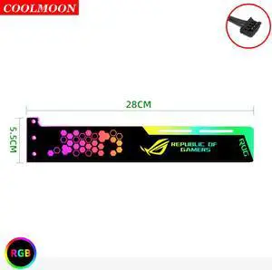 Weastlinks RGB LED Light Graphics Card Bracket 25cm/28cm 5V Small 4PIN GPU Support VGA Holder for Computer Chassis PC Accessories