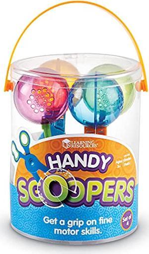 Handy Scoopers, Fine Motor And Sensory Toy, Scissor Skills, Develops Hand Strength, Sand Box Toys For Toddlers, Set Of 4, Kid Tweezers, Ages 3+