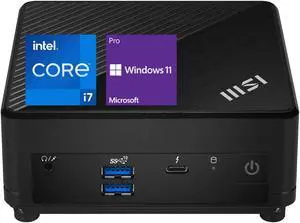 MSI Cubi B0A8 Micro Form Factor Business Desktop, 12th Gen Intel i7-1255U Processor, 16GB RAM, 512GB SSD, Wi-Fi 6, HDMI, Display Port, RJ-45, DUAL LAN, VESA Mount, Windows 11 Pro, Black