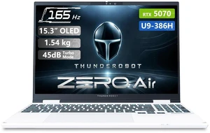Thunderobot ZERO 15 Gaming Laptop, 15.3" WQXGA 165Hz, Intel Core Ultra 9 386H, NVIDIA GeForce RTX 5070, 32GB DDR5 RAM, 1TB SSD, Wi-Fi 6, Windows 11 Home, RGB Backlit Keyboard, White Thunderobot ZERO 15 Gaming Laptop, 15.3" WQXGA 165Hz, Intel Core Ultra 9 386H, NVIDIA GeForce RTX 5070, 32GB DDR5 RAM, 1TB SSD, Wi-Fi 6, Windows 11 Home, RGB Backlit Keyboard, White
