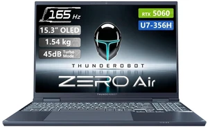 Thunderobot ZERO 15 Gaming Laptop, 15.3" WQXGA 165Hz, Intel Core Ultra 7 356H, NVIDIA GeForce RTX 5060, 32GB DDR5 RAM, 1TB SSD, Wi-Fi 6, Windows 11 Home, RGB Backlit Keyboard, Black Thunderobot ZERO 15 Gaming Laptop, 15.3" WQXGA 165Hz, Intel Core Ultra 7 356H, NVIDIA GeForce RTX 5060, 32GB DDR5 RAM, 1TB SSD, Wi-Fi 6, Windows 11 Home, RGB Backlit Keyboard, Black