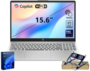 HP Essential 15t-fd100 Premium Laptop, 15.6" FHD Touchscreen, Intel Core Ultra 5 125H, Intel Graphics, 8GB DDR5 RAM, 512GB SSD, Wi-Fi 6, Windows 11 Pro, Silver with PCO Cooler HP Essential 15t-fd100 Premium Laptop, 15.6" FHD Touchscreen, Intel Core Ultra 5 125H, Intel Graphics, 8GB DDR5 RAM, 512GB SSD, Wi-Fi 6, Windows 11 Pro, Silver with PCO Cooler