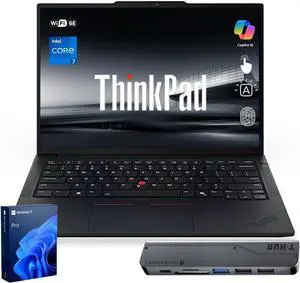 Lenovo ThinkPad T14 Business AI Laptop, 14" FHD+ IPS, Intel Core Ultra 5 225U, 16GB DDR5, 512GB SSD, Fingerprint, Backlit Keyboard, 5MP Webcam, Wi-Fi 6E, HDMI, Windows 11 Pro, w/ 7-in-1 Hub Bundle Lenovo ThinkPad T14 Business AI Laptop, 14" FHD+ IPS, Intel Core Ultra 5 225U, 16GB DDR5, 512GB SSD, Fingerprint, Backlit Keyboard, 5MP Webcam, Wi-Fi 6E, HDMI, Windows 11 Pro, w/ 7-in-1 Hub Bundle