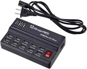 USB Charger  100-240V USB Interface Smart Fast Charge Digital Electronic Charger Multifunctional Charger, US Plug, Style:12 Ports - OEM