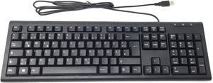 SolidTek Bilingual German English Black USB Wired Computer Keyboard