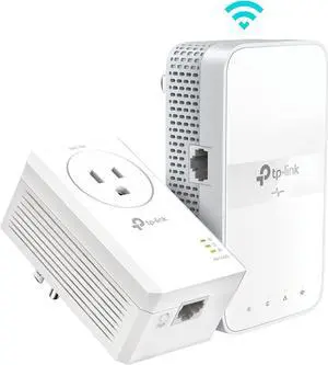 Powerline WiFi Extender TL-WPA7617 KIT - Includes AV1000 Powerline Ethernet Network Adapter and AC1200 Dual Band Extender Gigabit Port Passthrough OneMesh Ethernet Over Power Plug & Play