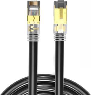 Cat 8 Ethernet Cable 3FT 40Gbps 2000Mhz S/FTP 23AWG Weatherproof UV Resistant High Speed Patch Cord with RJ45 Gold Plated Shielded Connector for PS4 PS5 Xbox Gaming PC Router Modem (3 feet (1M))