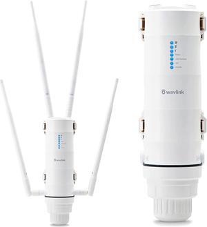 Latest AC1200 Long Range Outdoor WiFi Extender, Dual Band 2.4+5G 1200Mbps 802.11AC Outside PoE Access Point (AP)/Wireless Repeater/Mesh Signal Booster Internet Amplifier with 4 Antennas (WN572HP3)