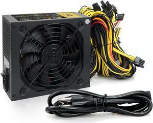 2000W Mining Power Supply PSU, ABSKY Mining Rig PSU ATX PC Power Supply for 8 GPU ETH Rig Ethereum Miner, Mining Machine Power Supply with Adapter Cable