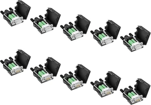 DB9 Solderless Connector (5Male+5Female), DB9 Breakout Connector RS232 D-SUB Serial to 9pin Port Terminal with Case DB9 Solderless Connector (5Male+5Female), DB9 Breakout Connector RS232 D-SUB Serial to 9pin Port Terminal with Case