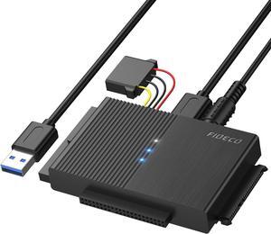 USB 3.0 to SATA or IDE Adapter Hard Drive Adapter Cable Universal for 2.5/3.5 inch SATA HDD/SSD & IDE HDD with 12V Power Adapter