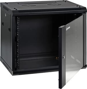 9U Professional Wall Mount Network Server Cabinet Enclosure 19-Inch Server Network Rack 16-Inches Deep Black