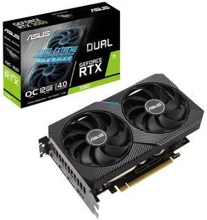 ASUS Dual NVIDIA GeForce RTX 3060 V2 OC Edition 12GB GDDR6 Gaming Graphics Card (PCIe 4.0, 12GB GDDR6 Memory, HDMI 2.1, DisplayPort 1.4a, 2-Slot, Axial-tech Fan Design, 0dB Technology) ASUS Dual NVIDIA GeForce RTX 3060 V2 OC Edition 12GB GDDR6 Gaming Graphics Card (PCIe 4.0, 12GB GDDR6 Memory, HDMI 2.1, DisplayPort 1.4a, 2-Slot, Axial-tech Fan Design, 0dB Technology)