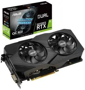 ASUS Dual GeForce RTX 2060 Advanced OC EVO Graphics Card 6GB 192-Bit GDDR6 PCIe 3.0 x16 DirectX 12 HDCP Ready Auto-Extreme Technology 1x DVI-D 2X HDMI 2.0b 1x DisplayPort 1.4, DUAL-RTX2060-O6G-EVO ASUS Dual GeForce RTX 2060 Advanced OC EVO Graphics Card 6GB 192-Bit GDDR6 PCIe 3.0 x16 DirectX 12 HDCP Ready Auto-Extreme Technology 1x DVI-D 2X HDMI 2.0b 1x DisplayPort 1.4, DUAL-RTX2060-O6G-EVO