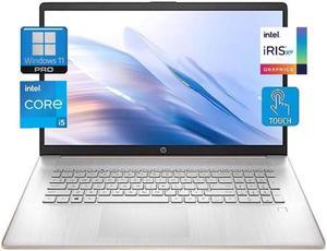 New HP Essential 17tcn300 173 HD Touch Laptop Intel Core i51335Uintel Iris Xe GraphicsWiFi 6 and Bluetooth 53Backlit Keyboard16 GB RAM512 GB SSDWindows 11 ProPale Rose Gold