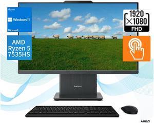 Lenovo IdeaCentre AIO Desktop,23.8" FHD Touch,AMD Ryzen 5 7535HS Processor,Wi-Fi 6 and Bluetooth 5.2,16GB RAM,512 GB SSD,Windows 11 Home