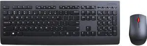 Lenovo Professional Wireless Keyboard and Mouse Combo, 2.4 GHz USB Wireless Receiver, Black