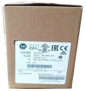 Allen Bradley AB 22A-D2P3N104 POWERFLEX 4 CAT Factory Sealed Allen Bradley AB 22A-D2P3N104 POWERFLEX 4 CAT Factory Sealed