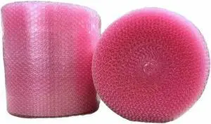 supplyhut 3/16'' Small Bubble Cushioning Wrap Anti-Static Roll 250'x 12'' Wide 250FT 12'', Pink