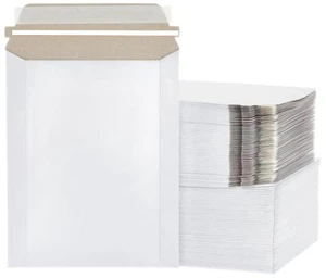300 Pack 6x8 White Rigid Stay Flats Self-Seal Cardboard Envelope Mailers 6"x8" 300 Pack 6x8 White Rigid Stay Flats Self-Seal Cardboard Envelope Mailers 6"x8"