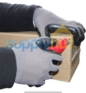 12 Nitrile Dipped Grey Nylon Disposable Work Industrial Gloves Size - Large 12 Nitrile Dipped Grey Nylon Disposable Work Industrial Gloves Size - Large