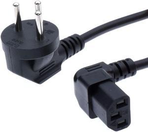 1M Israel SI-32 3 pin Plug to C13 Female PDU Angle Power Cables,IEC C13 angle adapter,Power cord angle adapter (Down)