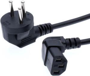 1M Israel SI-32 3 pin Plug to C13 Female PDU Angle Power Cables,IEC C13 angle adapter,Power cord angle adapter (Up)