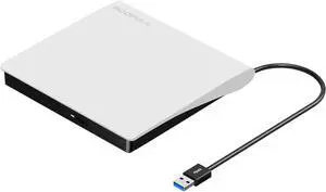 External CD DVD Drive USB 3.0 Premium Portable USB CD ROM DVD +/-RW Optical Drive Player Reader Writer Burner for Apple Mac MacBook Pro/ Air, iMac, Windows 10/11 Laptop PC, White (Updated) External CD DVD Drive USB 3.0 Premium Portable USB CD ROM DVD +/-RW Optical Drive Player Reader Writer Burner for Apple Mac MacBook Pro/ Air, iMac, Windows 10/11 Laptop PC, White (Updated)