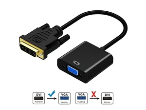 DVI to VGA Adapter Cable 1080P DVI-D Male to VGA Female Gold Plated Monitor Cable from Laptop, PC Host, Graphics Card to Monitor Display or Projector - DVI-D 24+1 to VGA DVI to VGA Adapter Cable 1080P DVI-D Male to VGA Female Gold Plated Monitor Cable from Laptop, PC Host, Graphics Card to Monitor Display or Projector - DVI-D 24+1 to VGA
