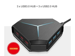 6 Port USB Hub, 6*USB 3.0 Splitter Adapter with Cool Light for Multi-device Desktop Laptop 6 Port USB Hub, 6*USB 3.0 Splitter Adapter with Cool Light for Multi-device Desktop Laptop