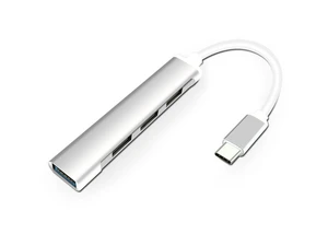 USB-C 4-Port Hub,USB C Adapter, ESTONE Slim Aluminum,Type C 3.1 Hub with 4 Port USB 3.0 for USB-C Devices Including New MacBook, Google Chromebook Pixel and More-Silver USB-C 4-Port Hub,USB C Adapter, ESTONE Slim Aluminum,Type C 3.1 Hub with 4 Port USB 3.0 for USB-C Devices Including New MacBook, Google Chromebook Pixel and More-Silver
