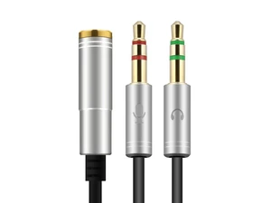(2 Pack) 3.5mm Jack Adapter CTIA - Y Splitter Audio Cable with Separate Microphone and Headphone Connector Compatible for PC, PS4 Gaming Headset- 1Ft/30cm, (Gray) (2 Pack) 3.5mm Jack Adapter CTIA - Y Splitter Audio Cable with Separate Microphone and Headphone Connector Compatible for PC, PS4 Gaming Headset- 1Ft/30cm, (Gray)