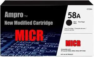 Ampro Modified OEM CF258A MICR Toner Cartridge 58A MICR Cartridge (Prints 3000 Pages)