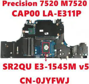 CN-0JYFWJ 0JYFWJ JYFWJ For dell Precision 7520 M7520 Laptop Motherboard CAP00 LA-E311P W/ SR2QU E3-1545M v5 100% Fully Tested OK