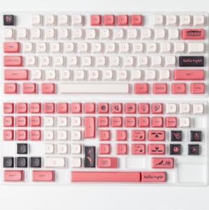 Ruth's sister 137 Key PBT Keycap Dye Sublimation XDA Profile Personalized Minimalist Pink Fledgling Keycap For Mx Switch Mechanical Keyboard