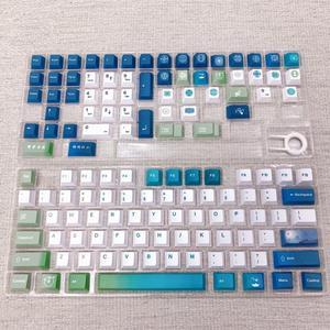 Ruths sister 133 Key Teal Green Theme Keycaps PBT DyeSUB Profile Chinese style Keycaps For MX Switch Mechanical Keyboard Keycaps