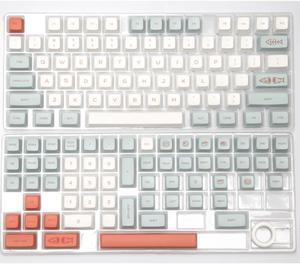 Ruth's sister 135 Keys Salmon themed keycaps MDA Profile PBT Dye Sublimation Keycaps for MX Switch Fits 61 64 68 87 96 104 Mechanical Keyboard