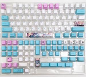 135 Keys Japan Okita Soji Keycaps PBT Profile Dye Sublimation Anime Keycaps For MX Switches 60% 80% 100% Layout Keyboard