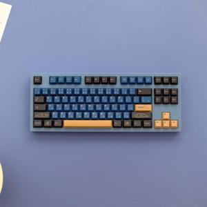 129 Keys GMK Blue Samurai Keycaps PBT,Profile Dye Sublimation Keycaps For Mechanical Keyboard MX Switches GK61 GH60 GMMK