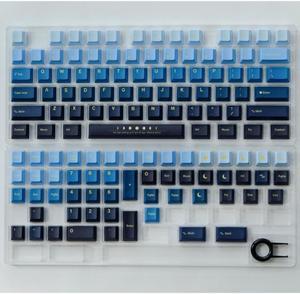 Moonrise Keycaps 129 Keys/Full Set PBT Profile DYE-SUB Blue Black Gradient Keyboard Keycaps For MX Switch 61 64 68 87 96