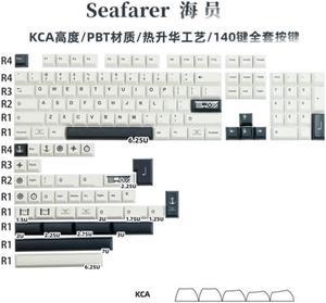 140 Keys Seafarer Keycaps PBT Dye Sublimation Key Caps For MX Switch Mechanical Keyboard,KCA Profile Minimalist keycap