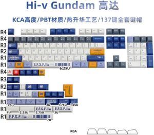 137 Keys Hi-V Gundam Keycap KCA Profile PBT Sublimation Mechanical Keyboard Japanese Anime Personality Keycap For Mx switch