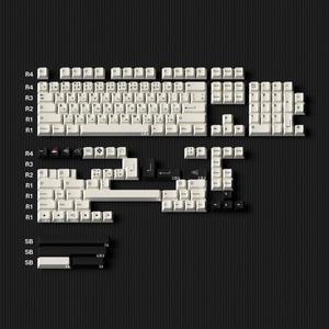 Black And White Minimalist Keycap Profile Keycap PBT Dye Subbed Key Caps For Mechanical Keyboard With MX Switch