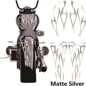 Yassdwbn Motorcycle Flame Sticker For Gas Tank & Fender Decals Vinyl Matte Silver Yassdwbn Motorcycle Flame Sticker For Gas Tank & Fender Decals Vinyl Matte Silver